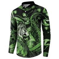 Personalised Maori Romantic Valentine Button Sweatshirt The Hongi Kiss Green Galaxy