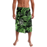 Personalised Maori Romantic Valentine Lavalava The Hongi Kiss Green Galaxy