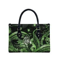Maori Romantic Valentine Leather Bag The Hongi Kiss Green Galaxy