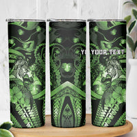 Personalised Maori Romantic Valentine Skinny Tumbler The Hongi Kiss Green Galaxy DT05 - Polynesian Pride