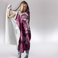 Maori Romantic Valentine Hooded Blanket The Hongi Kiss Pink Galaxy