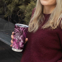 Personalised Maori Romantic Valentine Tumbler Cup The Hongi Kiss Pink Galaxy