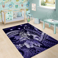 Maori Romantic Valentine Area Rug The Hongi Kiss Purple Galaxy