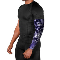 Personalised Maori Romantic Valentine Arm Sleeves The Hongi Kiss Purple Galaxy