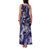 Personalised Maori Romantic Valentine Family Matching Tank Maxi Dress and Hawaiian Shirt The Hongi Kiss Purple Galaxy DT05 - Polynesian Pride