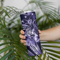 Personalised Maori Romantic Valentine Skinny Tumbler The Hongi Kiss Purple Galaxy DT05 - Polynesian Pride