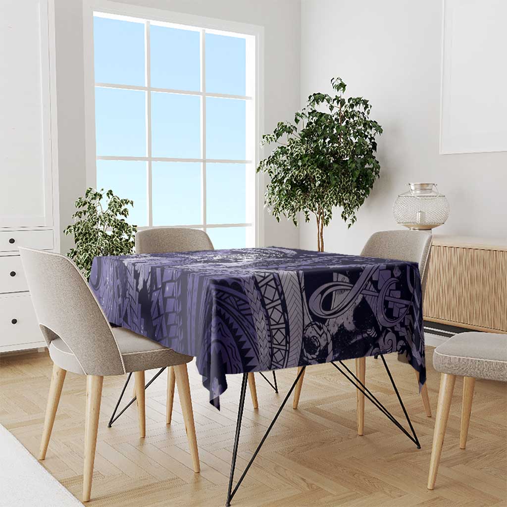 Maori Romantic Valentine Tablecloth The Hongi Kiss Purple Galaxy
