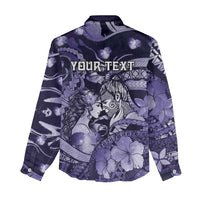 Personalised Maori Romantic Valentine Women Casual Shirt The Hongi Kiss Purple Galaxy DT05 - Polynesian Pride