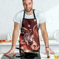 Maori Romantic Valentine Apron The Hongi Kiss Red Galaxy