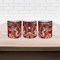 Personalised Maori Romantic Valentine Ceramic Mug The Hongi Kiss Red Galaxy