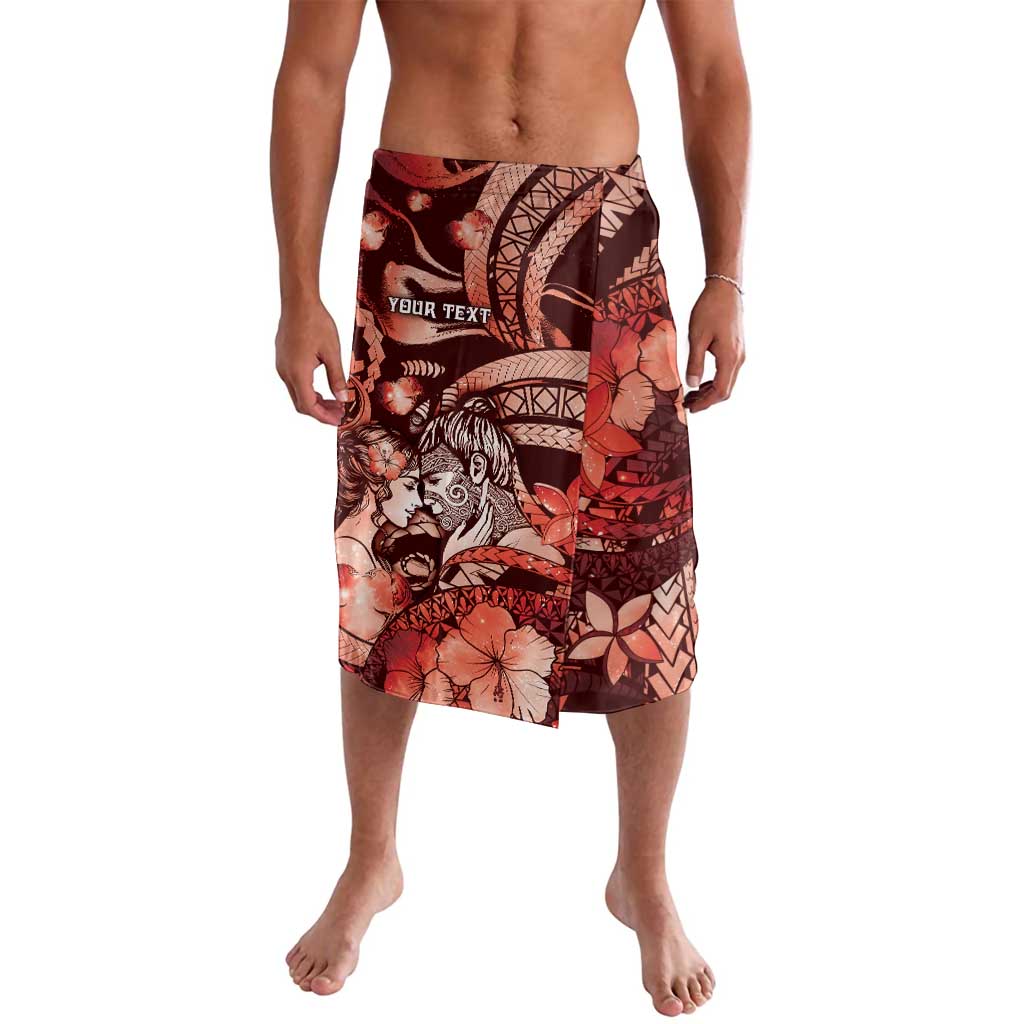 Personalised Maori Romantic Valentine Lavalava The Hongi Kiss Red Galaxy