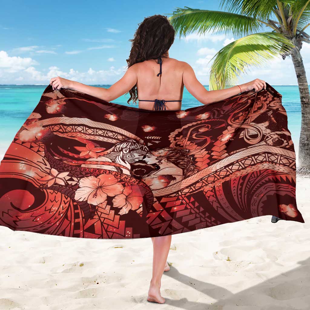 Maori Romantic Valentine Sarong The Hongi Kiss Red Galaxy