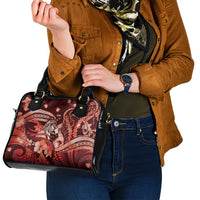 Maori Romantic Valentine Shoulder Handbag The Hongi Kiss Red Galaxy