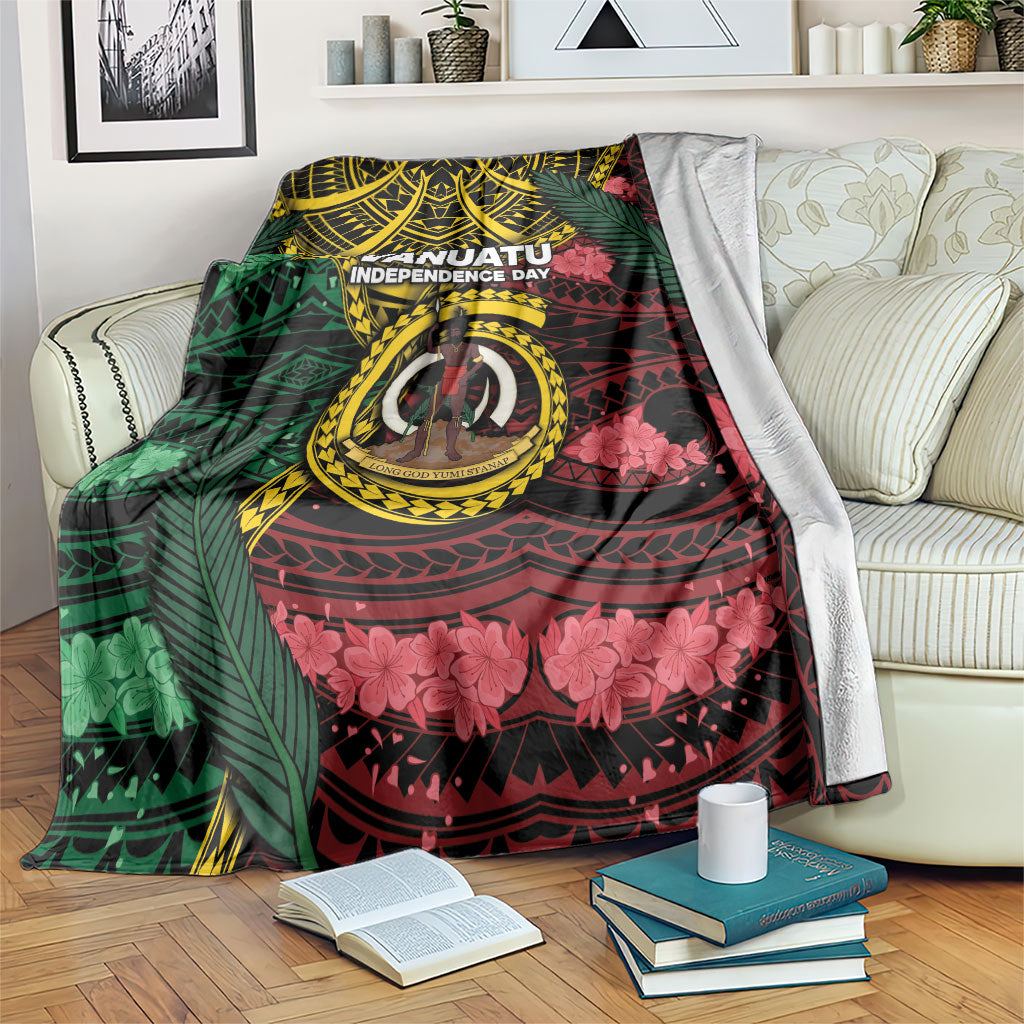 Vanuatu Independence Day Blanket Boar Tusk Warrior Tribal Floral Patterns DT05 Multicolor - Polynesian Pride