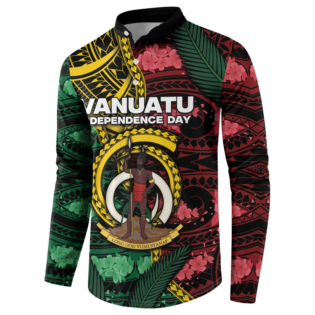 Personalised Vanuatu Independence Day Button Sweatshirt Boar Tusk Warrior Tribal Floral Patterns