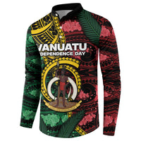 Personalised Vanuatu Independence Day Button Sweatshirt Boar Tusk Warrior Tribal Floral Patterns