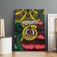 Vanuatu Independence Day Canvas Wall Art Boar Tusk Warrior Tribal Floral Patterns
