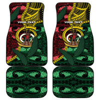 Personalised Vanuatu Independence Day Car Mats Boar Tusk Warrior Tribal Floral Patterns