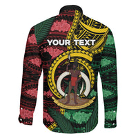 Personalised Vanuatu Independence Day Family Matching Off Shoulder Maxi Dress and Hawaiian Shirt Boar Tusk Warrior Tribal Floral Patterns