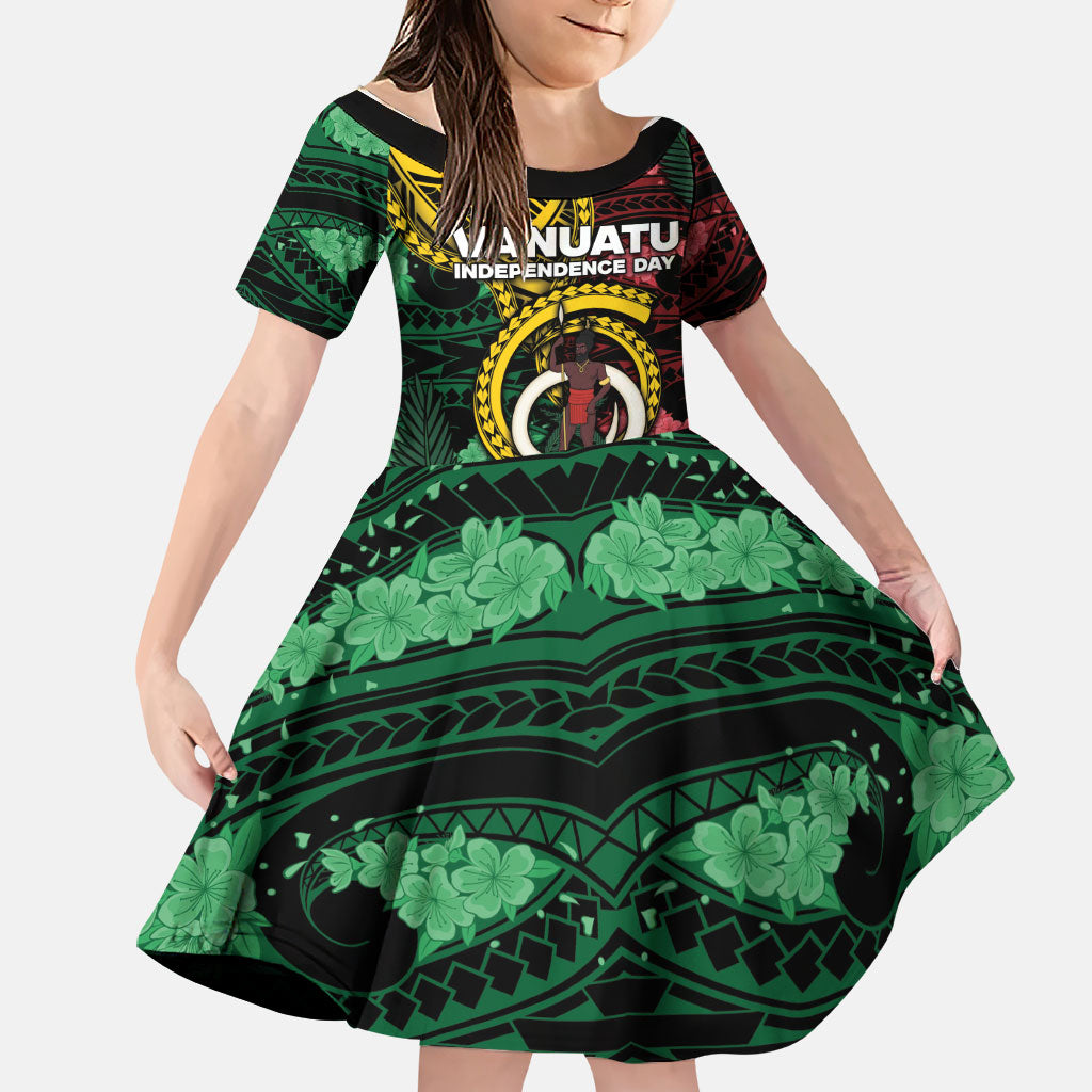 Personalised Vanuatu Independence Day Family Matching Puletasi and Hawaiian Shirt Boar Tusk Warrior Tribal Floral Patterns