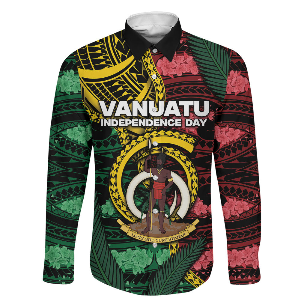 Personalised Vanuatu Independence Day Family Matching Puletasi and Hawaiian Shirt Boar Tusk Warrior Tribal Floral Patterns