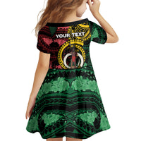 Personalised Vanuatu Independence Day Family Matching Tank Maxi Dress and Hawaiian Shirt Boar Tusk Warrior Tribal Floral Patterns