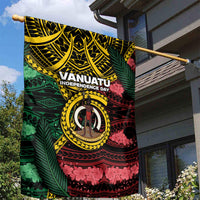 Vanuatu Independence Day Garden Flag Boar Tusk Warrior Tribal Floral Patterns