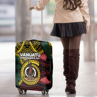 Vanuatu Independence Day Luggage Cover Boar Tusk Warrior Tribal Floral Patterns