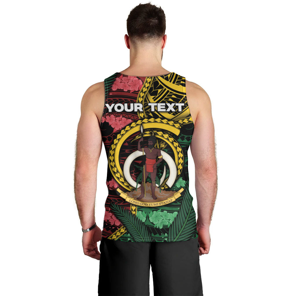 Personalised Vanuatu Independence Day Men Tank Top Boar Tusk Warrior Tribal Floral Patterns