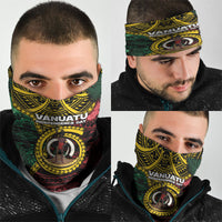Vanuatu Independence Day Neck Gaiter Boar Tusk Warrior Tribal Floral Patterns