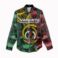Personalised Vanuatu Independence Day Women Casual Shirt Boar Tusk Warrior Tribal Floral Patterns