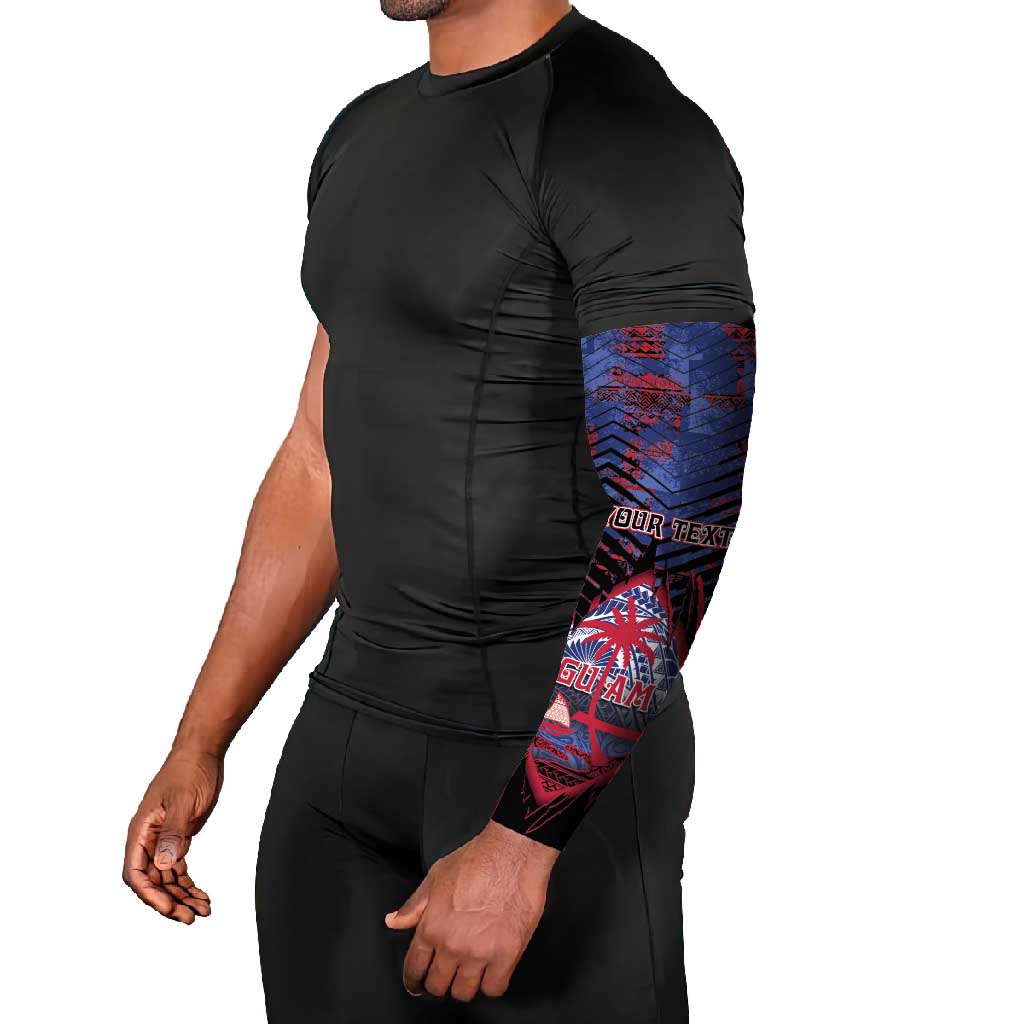 Guam Arm Sleeves Chamorro Seal Tribal Scratch Design - Polynesian Pride