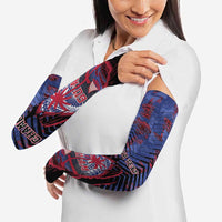 Guam Arm Sleeves Chamorro Seal Tribal Scratch Design - Polynesian Pride