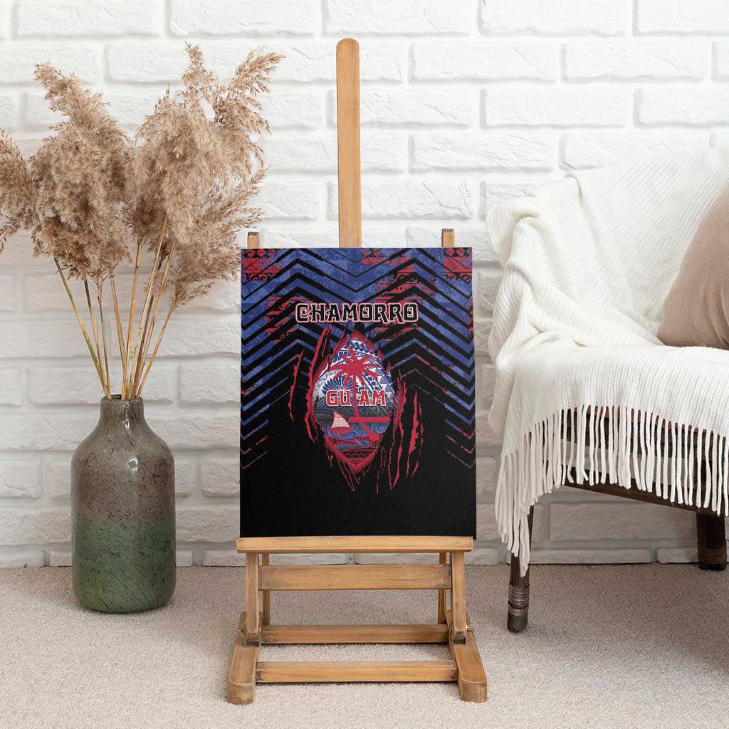 Guam Canvas Wall Art Chamorro Seal Tribal Scratch Design - Polynesian Pride