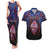 Personalised Guam Couples Matching Tank Maxi Dress and Hawaiian Shirt Chamorro Seal Tribal Scratch Design - Polynesian Pride