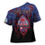 Personalised Guam Cross Shoulder Shirt Chamorro Seal Tribal Scratch Design - Polynesian Pride