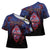 Personalised Guam Cross Shoulder Shirt Chamorro Seal Tribal Scratch Design - Polynesian Pride
