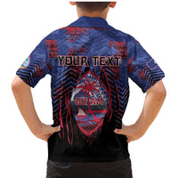 Personalised Guam Family Matching Mermaid Dress and Hawaiian Shirt Chamorro Seal Tribal Scratch Design - Polynesian Pride