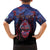 Personalised Guam Family Matching Off The Shoulder Long Sleeve Dress and Hawaiian Shirt Chamorro Seal Tribal Scratch Design - Polynesian Pride