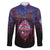 Personalised Guam Family Matching Off The Shoulder Long Sleeve Dress and Hawaiian Shirt Chamorro Seal Tribal Scratch Design - Polynesian Pride