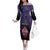 Personalised Guam Family Matching Off The Shoulder Long Sleeve Dress and Hawaiian Shirt Chamorro Seal Tribal Scratch Design - Polynesian Pride