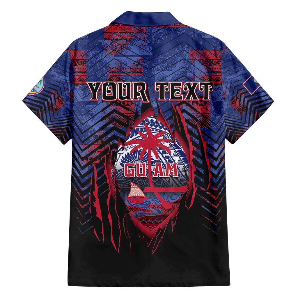 Personalised Guam Family Matching Summer Maxi Dress and Hawaiian Shirt Chamorro Seal Tribal Scratch Design - Polynesian Pride