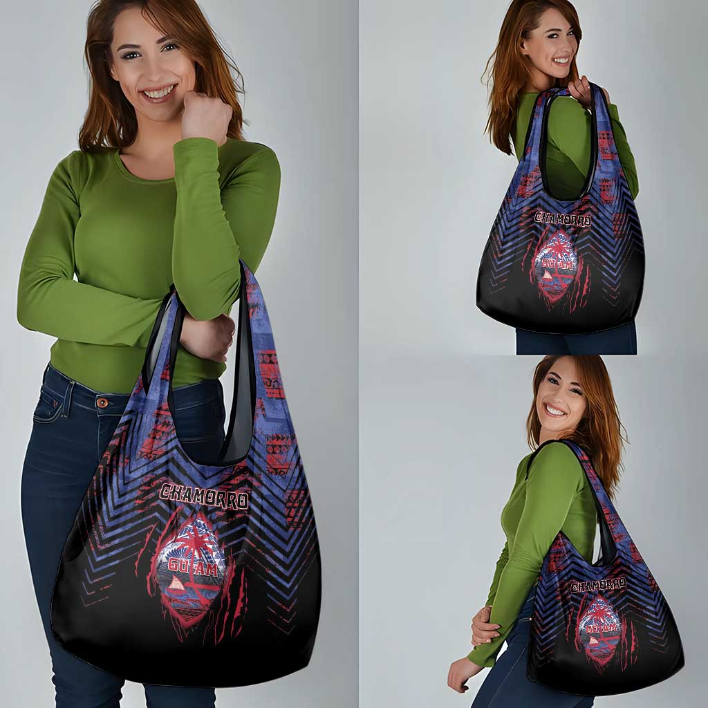 Guam Grocery Bag Chamorro Seal Tribal Scratch Design - Polynesian Pride