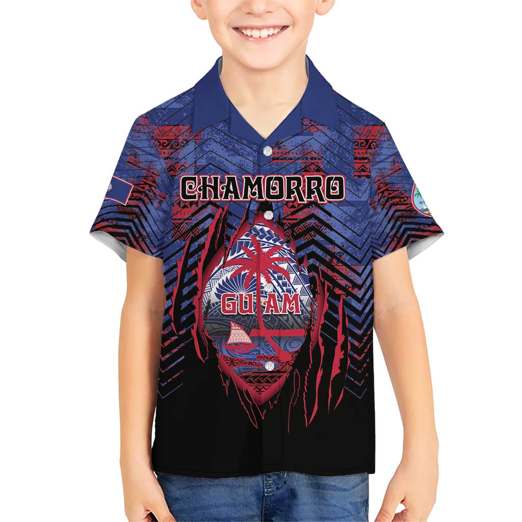 Personalised Guam Hawaiian Shirt Chamorro Seal Tribal Scratch Design - Polynesian Pride