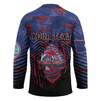 Personalised Guam Hockey Jersey Chamorro Seal Tribal Scratch Design - Polynesian Pride