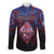 Personalised Guam Long Sleeve Button Shirt Chamorro Seal Tribal Scratch Design - Polynesian Pride
