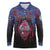 Personalised Guam Long Sleeve Polo Shirt Chamorro Seal Tribal Scratch Design - Polynesian Pride