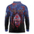 Personalised Guam Long Sleeve Polo Shirt Chamorro Seal Tribal Scratch Design - Polynesian Pride