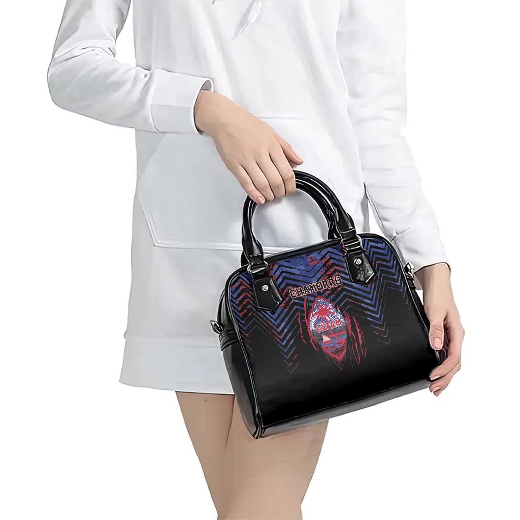 Guam Shoulder Handbag Chamorro Seal Tribal Scratch Design - Polynesian Pride