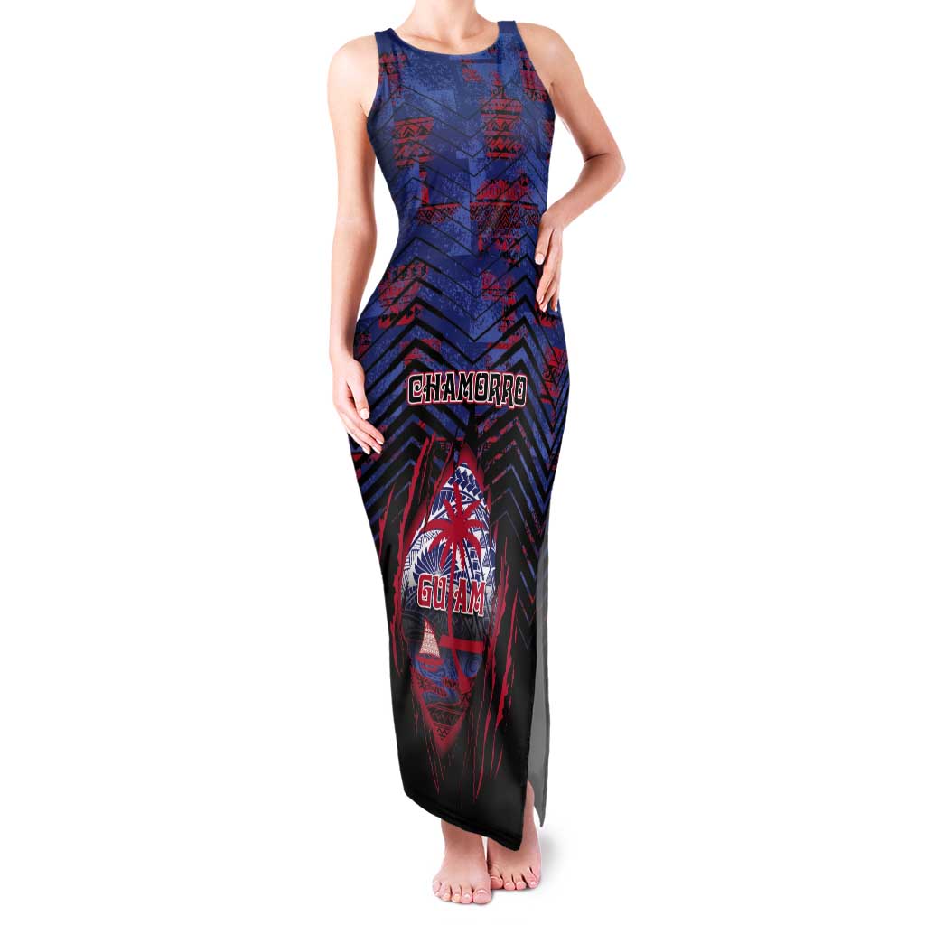 Personalised Guam Tank Maxi Dress Chamorro Seal Tribal Scratch Design - Polynesian Pride